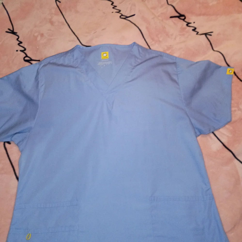 WonderWink Light Blue Women's Scrub Top And Bottom - Picture 1 of 6